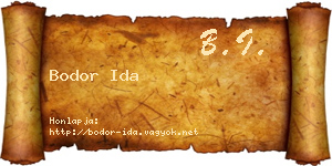 Bodor Ida névjegykártya